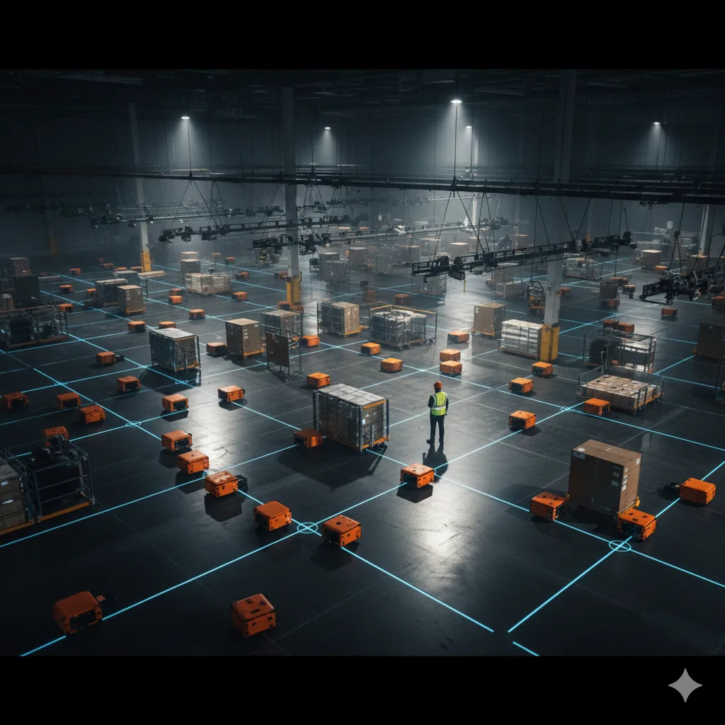Warehouse autonomous robot fleet
